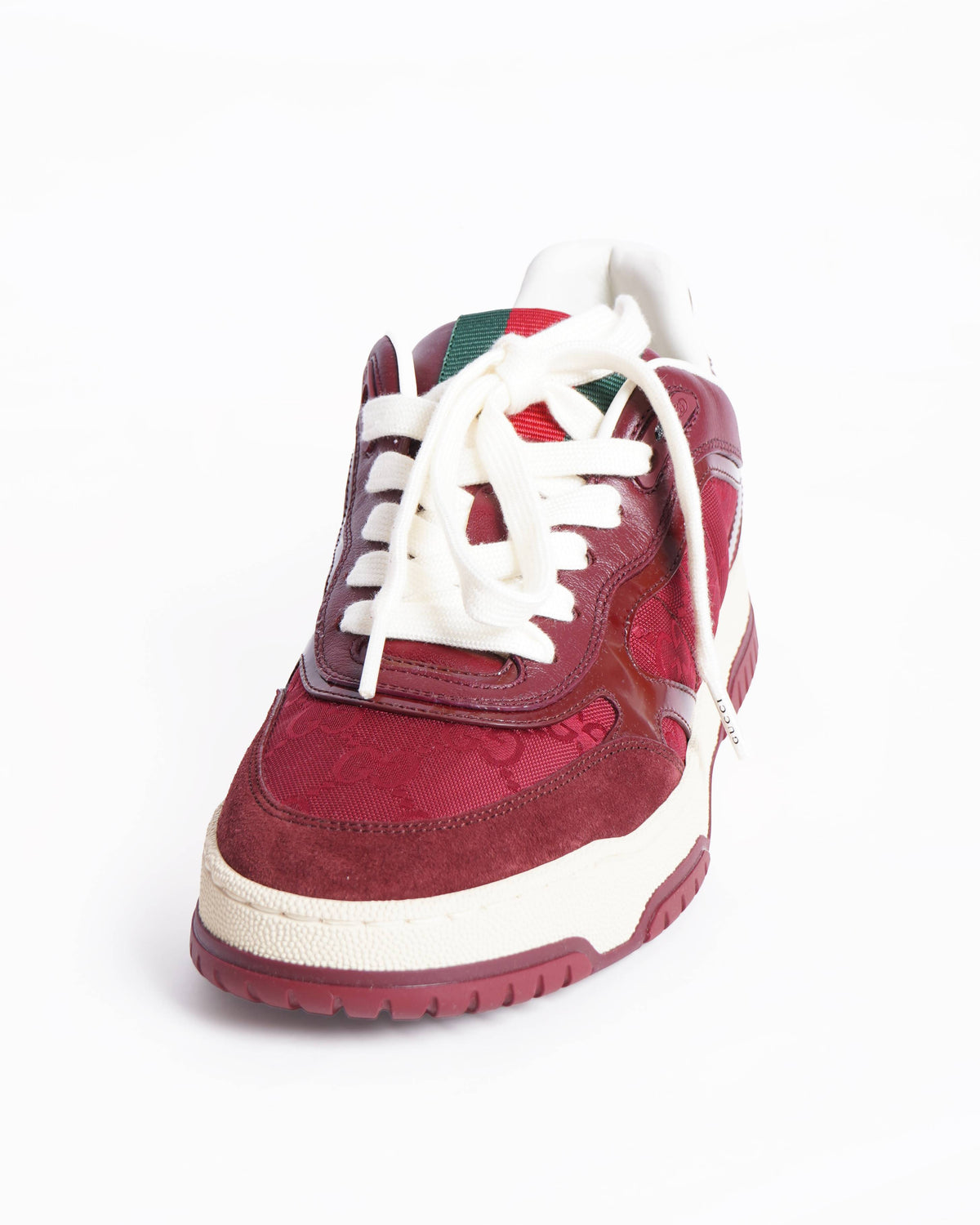 New Gucci gg re web sneaker in rosso ancora red
