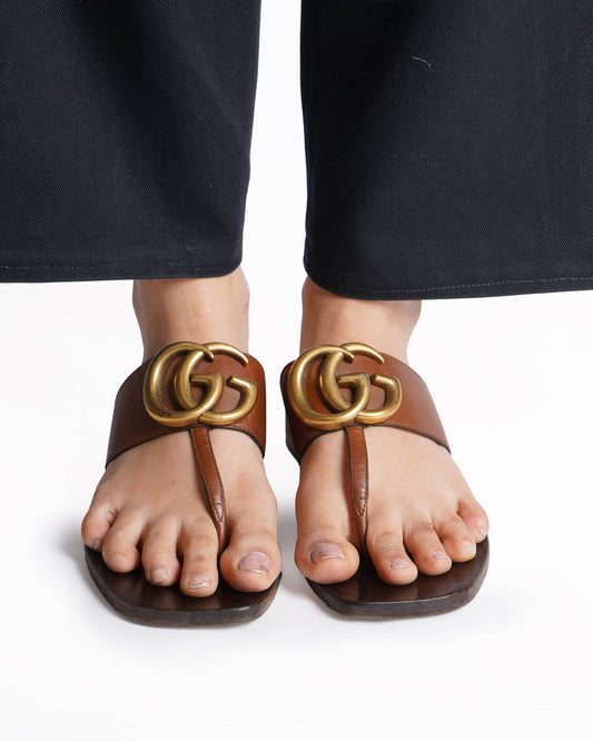 Gucci gg marmont rare almond sandals
