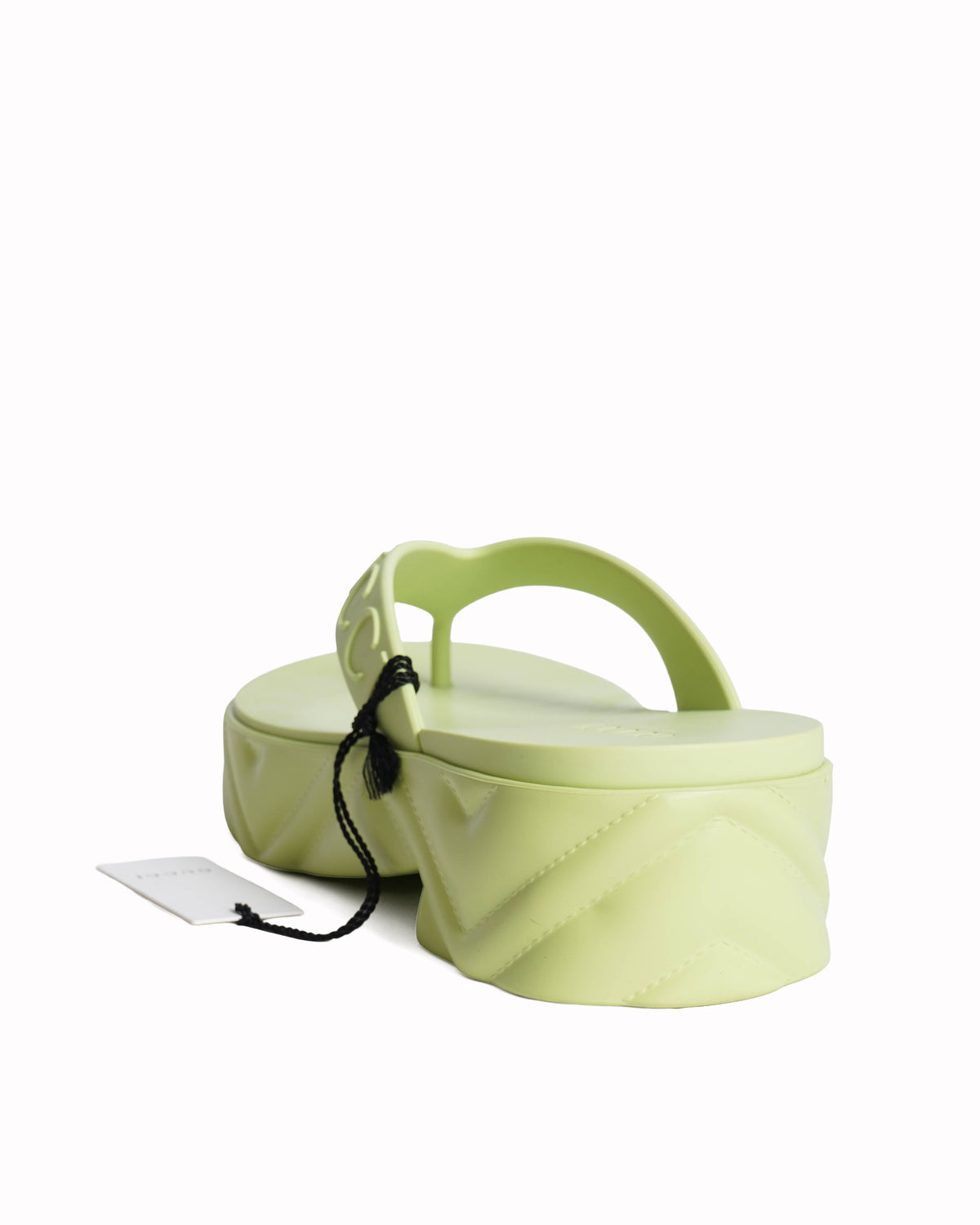 New Gucci neon lime green platform Sandals