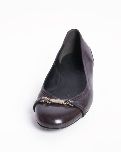 Gucci brown leather ballet flats
