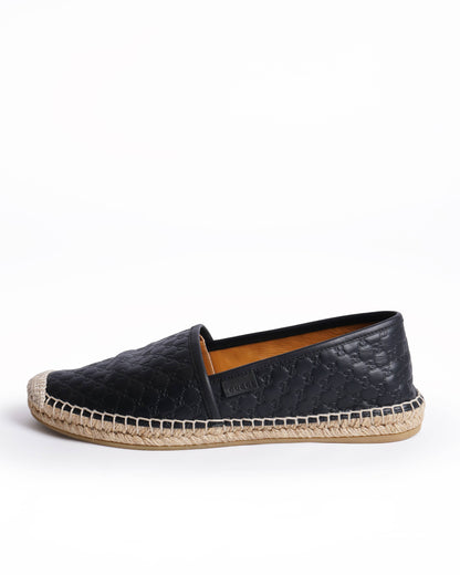 Gucci Nero micro Guccissima Leather Espadrilles Unisex