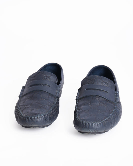 Gucci Guccissima Men's Loafers In navy blue