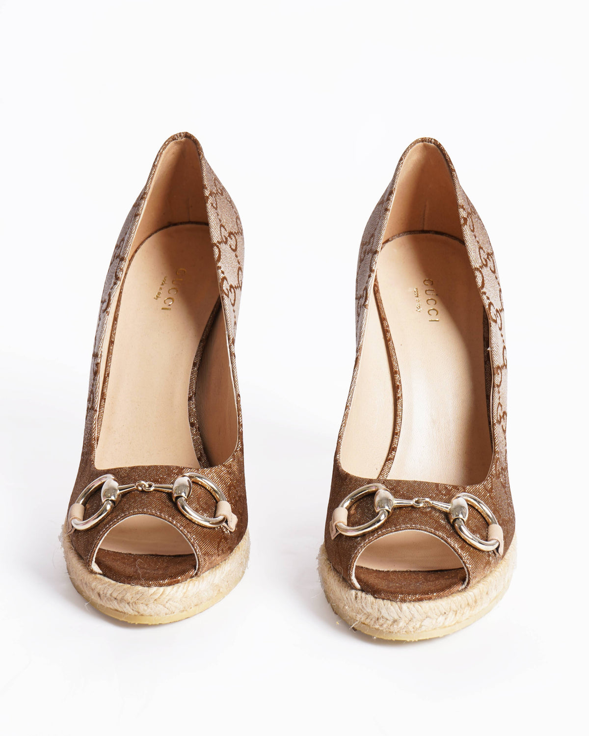 New Gucci Horsebit Pumps In Monogram