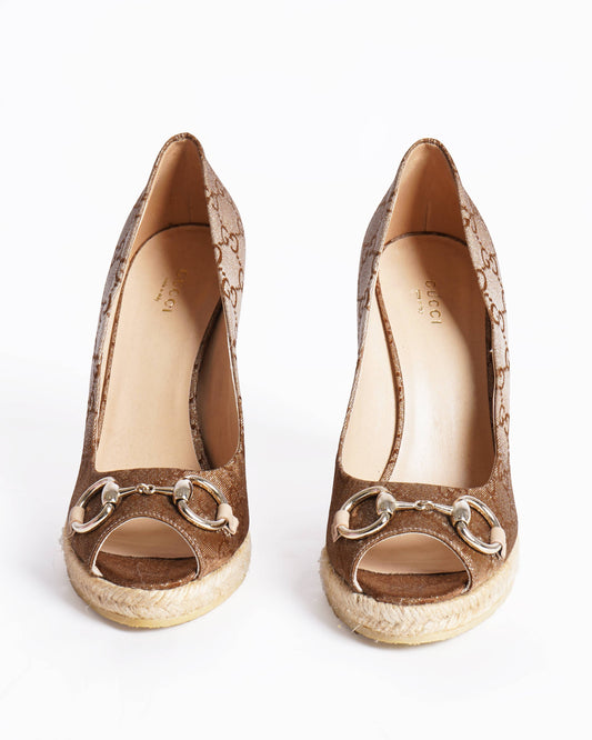 New Gucci Horsebit Pumps In Monogram