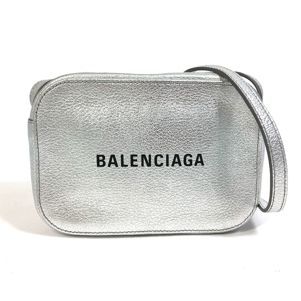 BALENCIAGA Shoulder Bag 552372 leather Silver logo Everyday camera bag Women