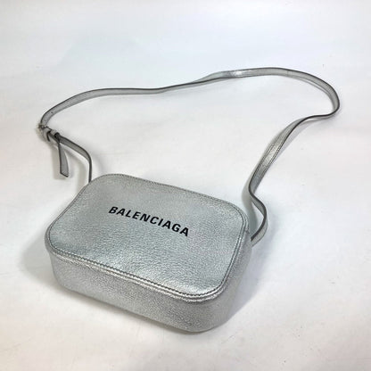 BALENCIAGA Shoulder Bag 552372 leather Silver logo Everyday camera bag Women