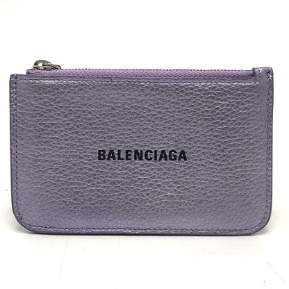 BALENCIAGA Coin case 637130 leather purple logo Card holder unisex(Unisex)