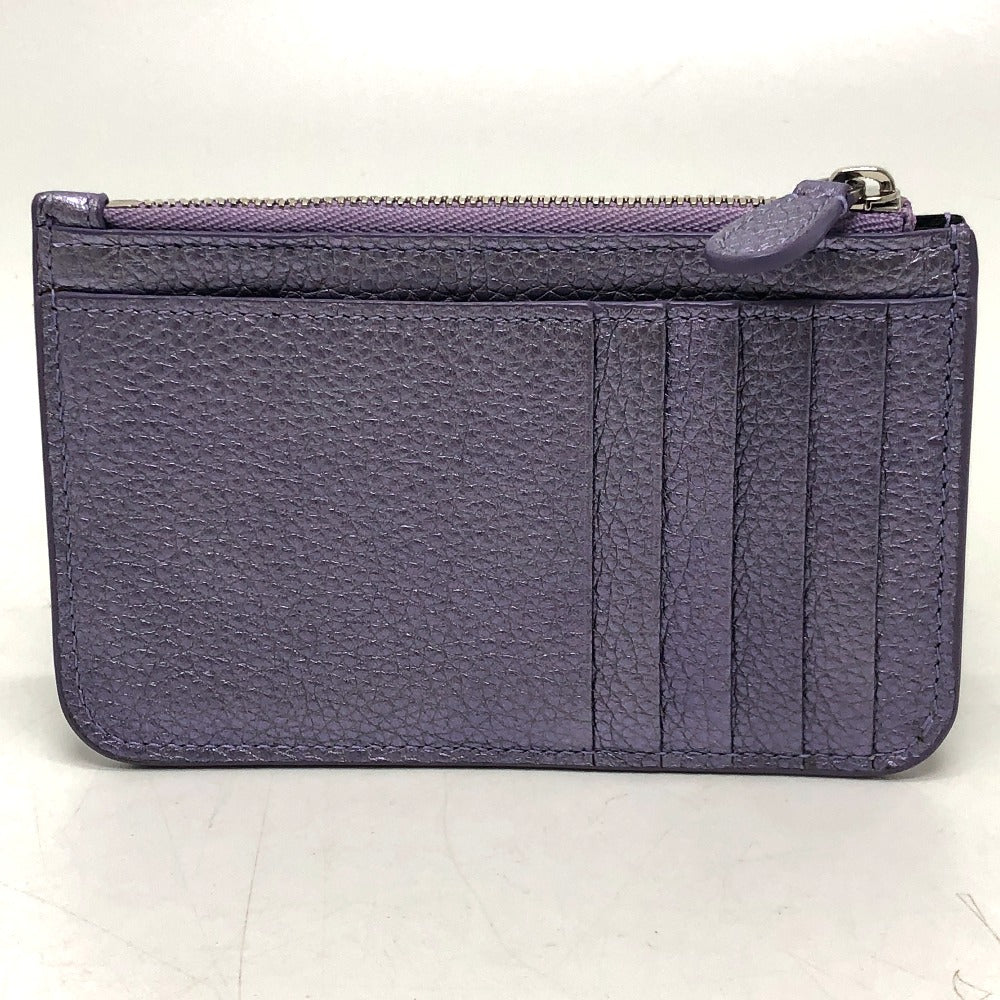 BALENCIAGA Coin case 637130 leather purple logo Card holder unisex(Unisex)