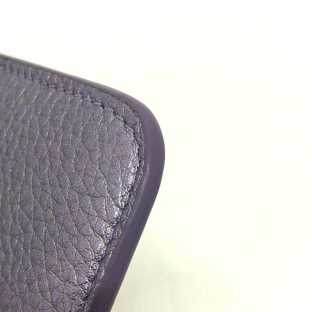 BALENCIAGA Coin case 637130 leather purple logo Card holder unisex(Unisex)