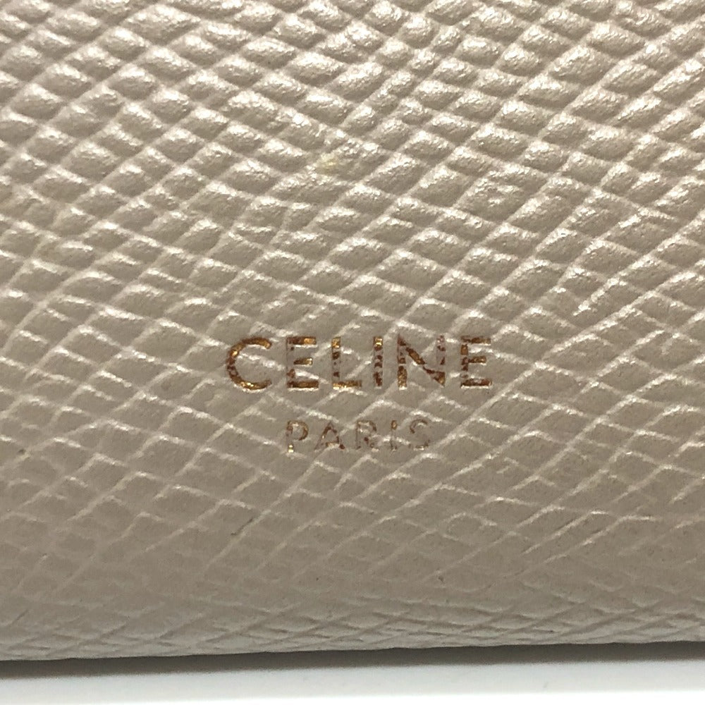 CELINE Folded wallet leather Charcoal Gray Typex Blue Medium strap wallet Women Used