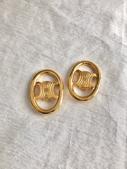 CELINE  Earrings Gold Vintage f7ggsk
