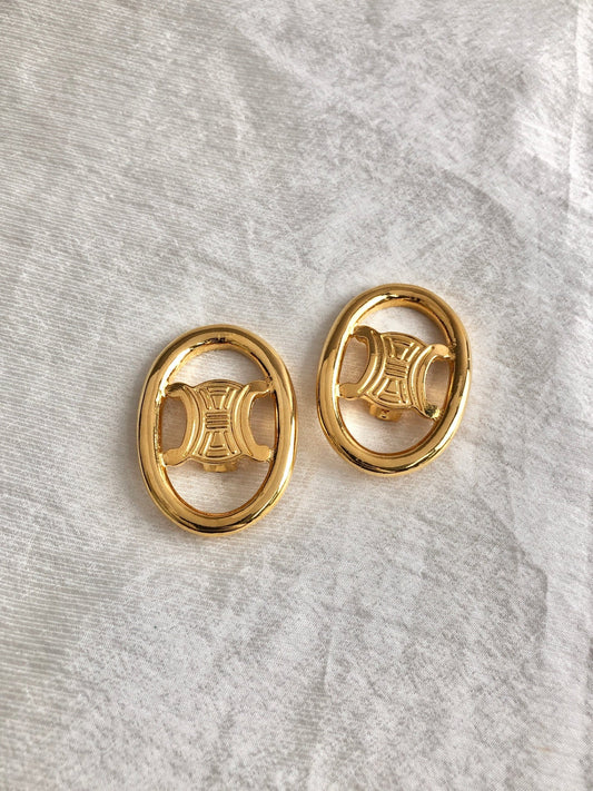 CELINE  Earrings Gold Vintage f7ggsk