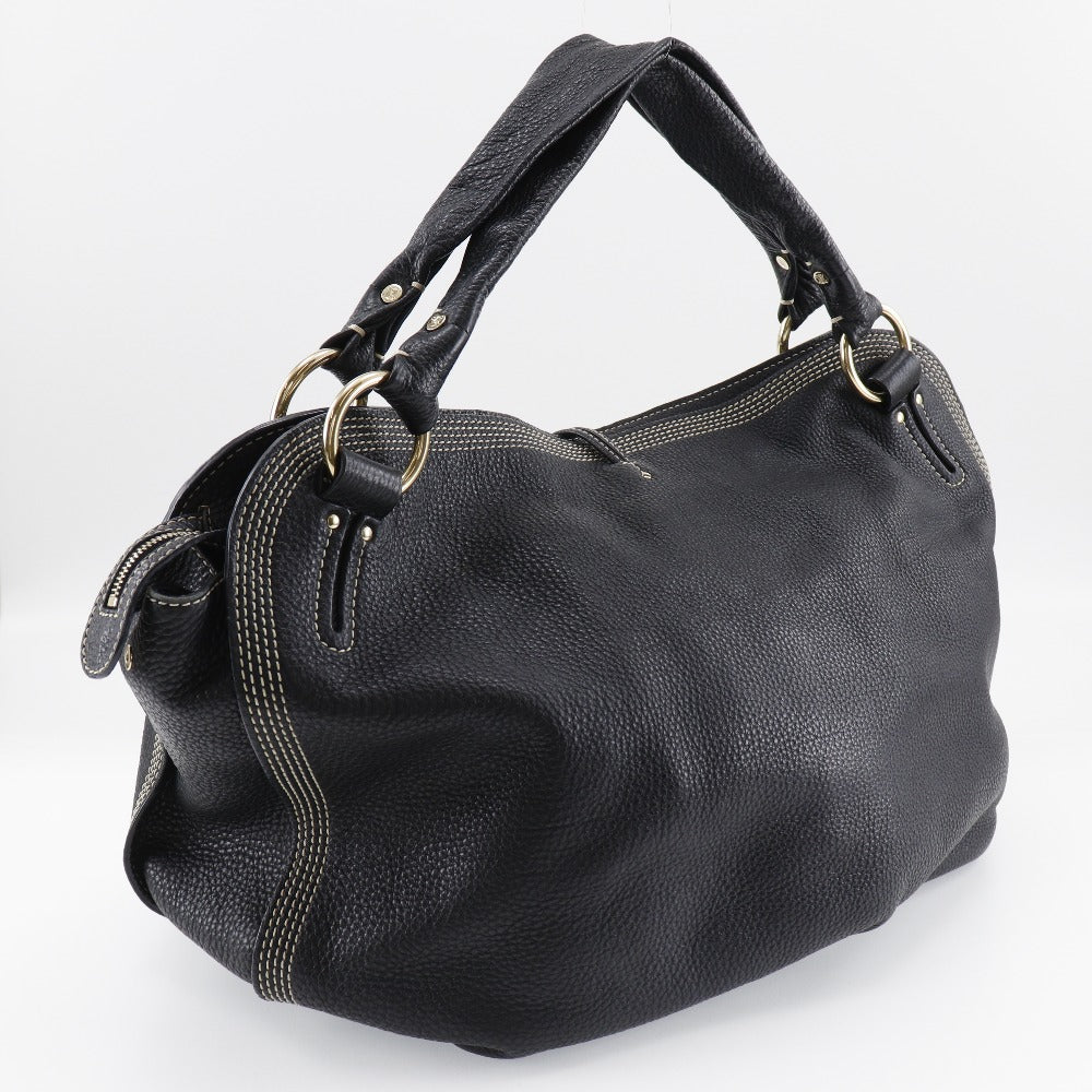 CELINE Tote Bag leather black Women Used