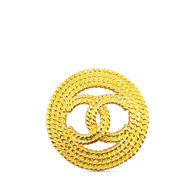 Chanel CC Round Frame Brooch Metal Brooch in Excellent condition
