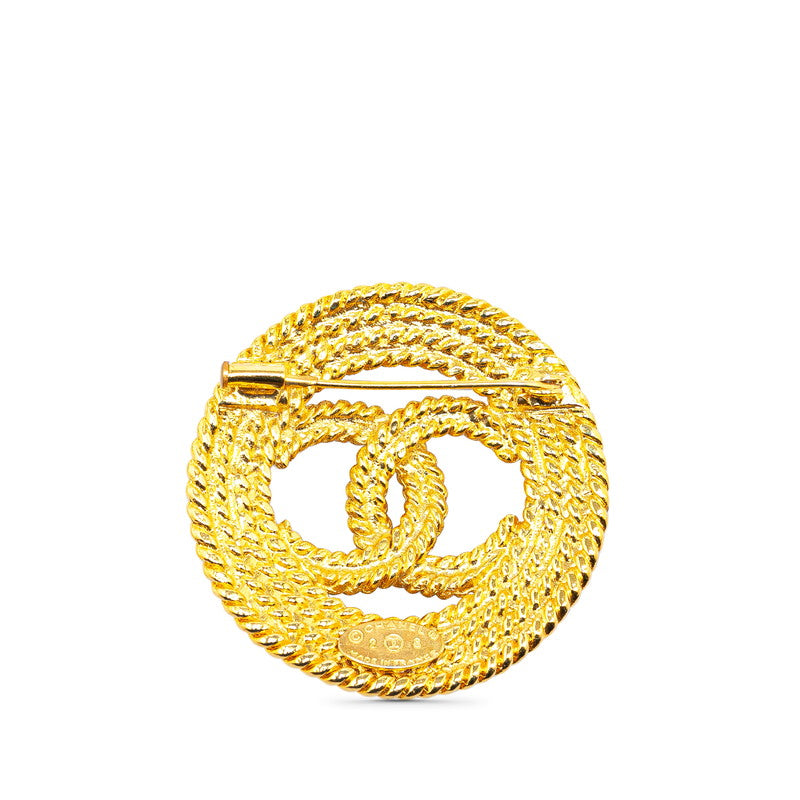 Chanel CC Round Frame Brooch Metal Brooch in Excellent condition