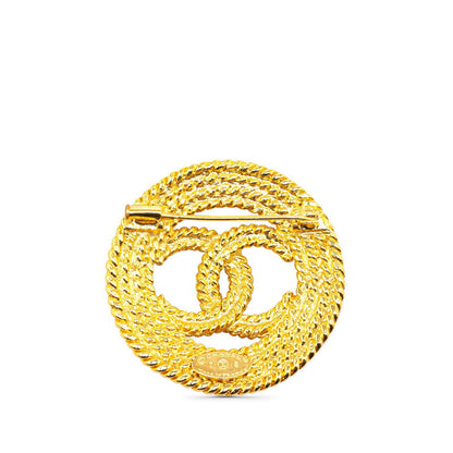 Chanel CC Round Frame Brooch Metal Brooch in Excellent condition