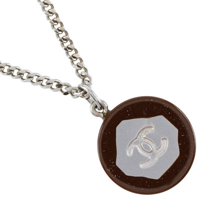 CHANEL Necklace Metal, Plastic Silver COCO Mark Women Used