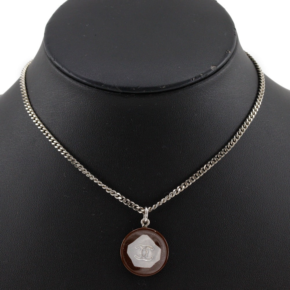 CHANEL Necklace Metal, Plastic Silver COCO Mark Women Used