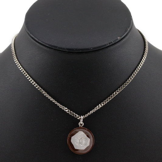 CHANEL Necklace Metal, Plastic Silver COCO Mark Women Used