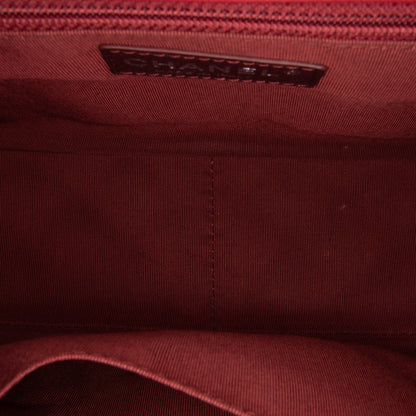 Red Chanel CC Quilted Lambskin Single Flap Shoulder Bag