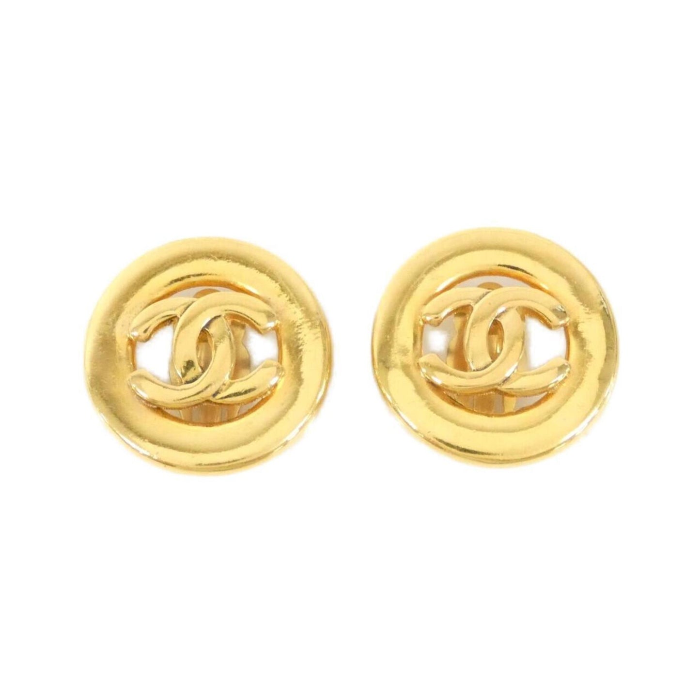 Chanel Logo Round Earrings