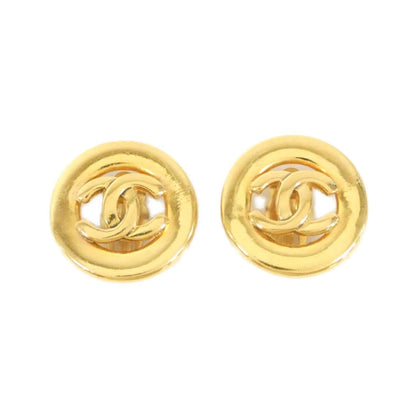 Chanel Logo Round Earrings