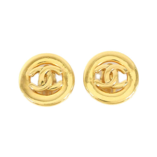 Chanel Logo Round Earrings