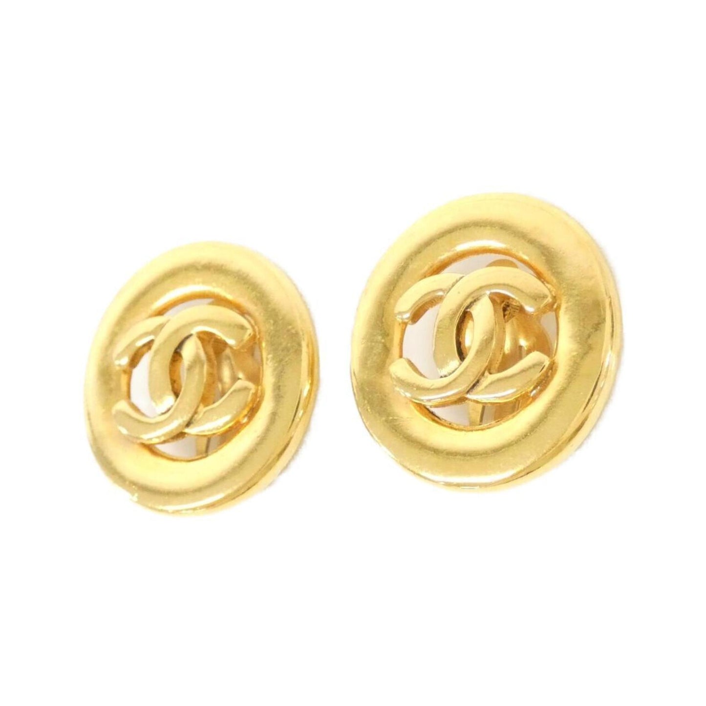 Chanel Logo Round Earrings