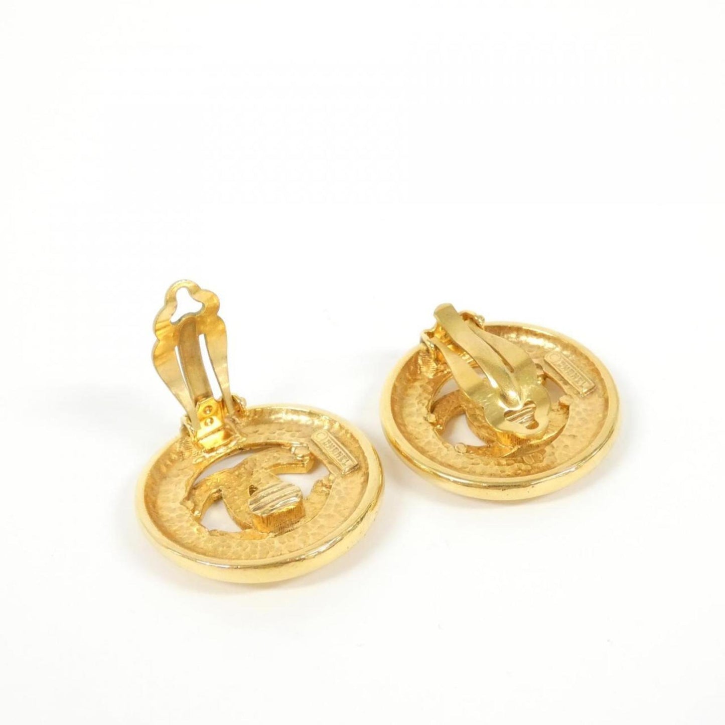 Chanel Logo Round Earrings