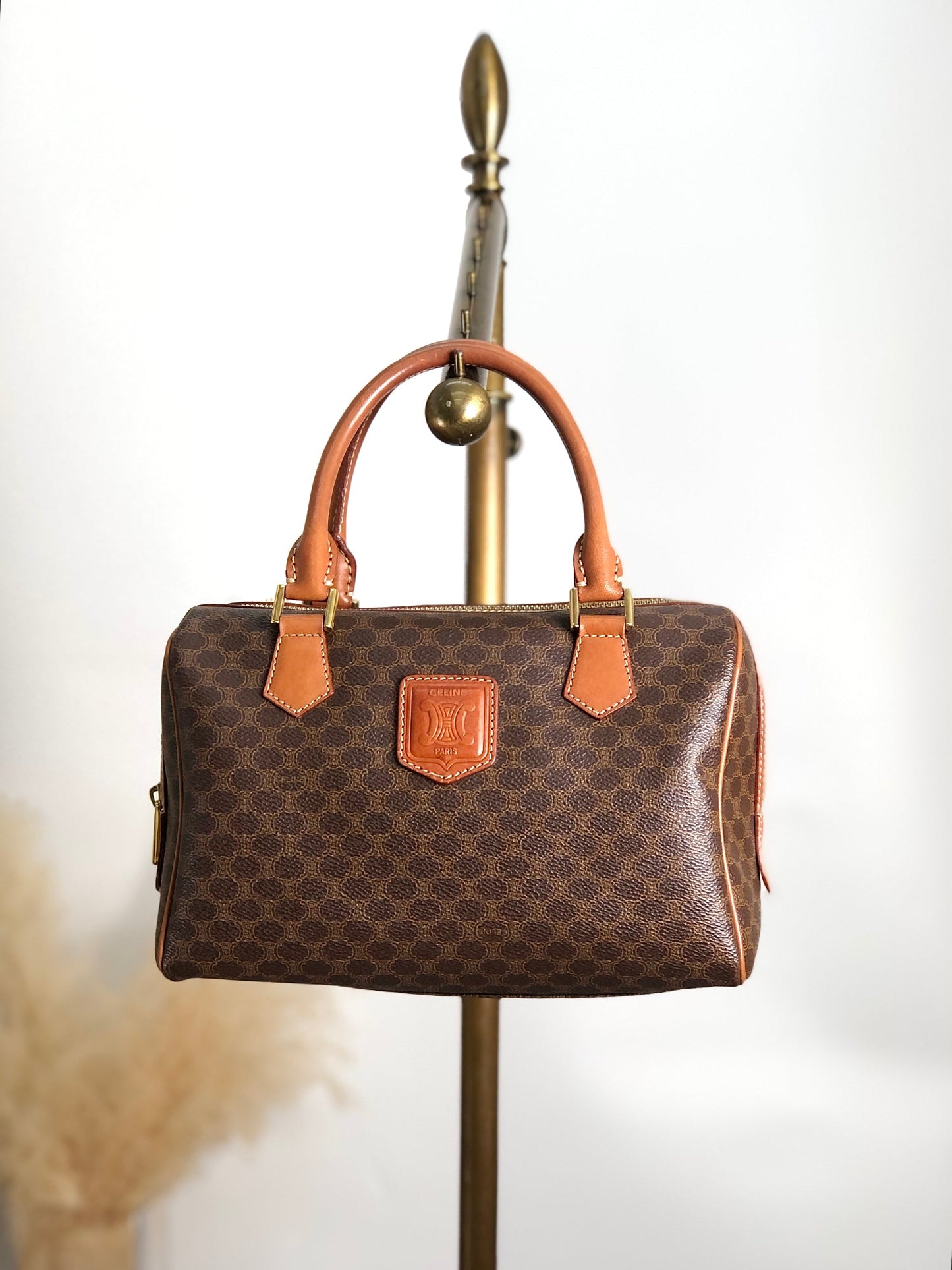 CELINE  Handbag Boston bag Brown Vintage 5btbte