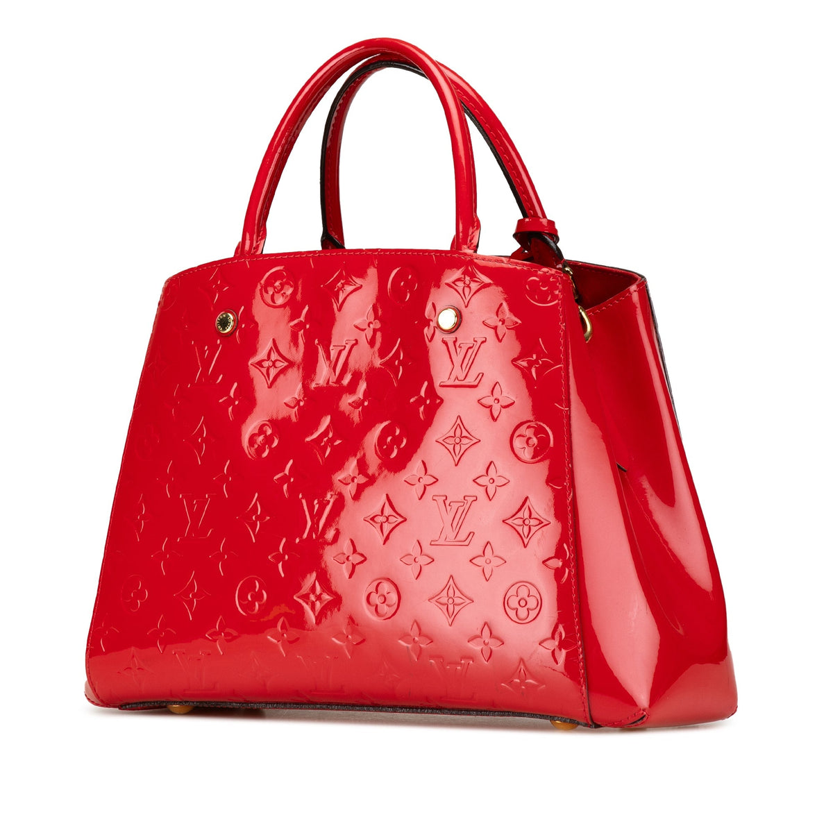 Red Louis Vuitton Monogram Vernis Montaigne MM Satchel