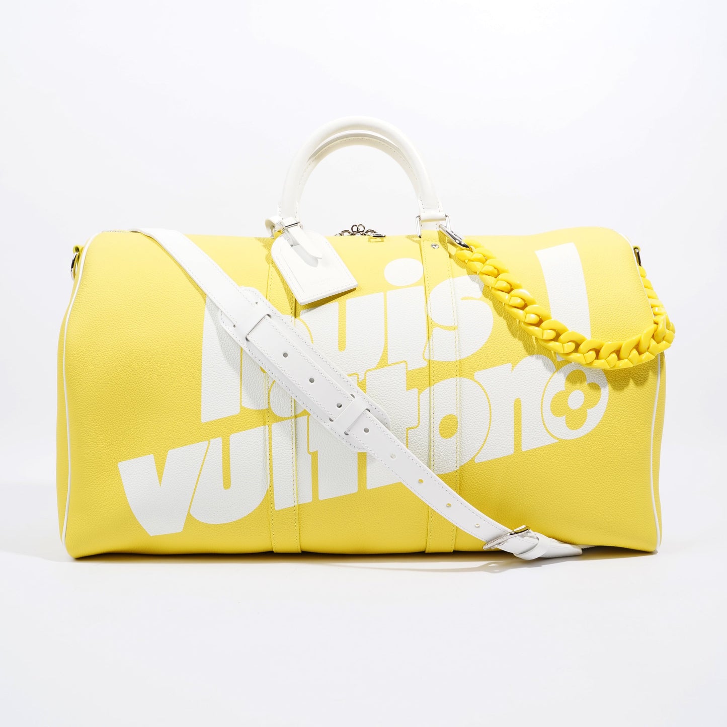 Louis Vuitton Keepall Bandouliere 50 Yellow / White Leather