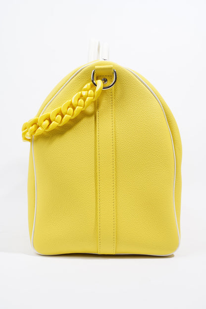 Louis Vuitton Keepall Bandouliere 50 Yellow / White Leather