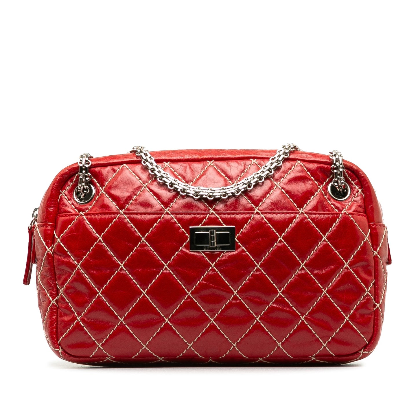 Red Chanel Medium Quilted Reissue Camera Bag