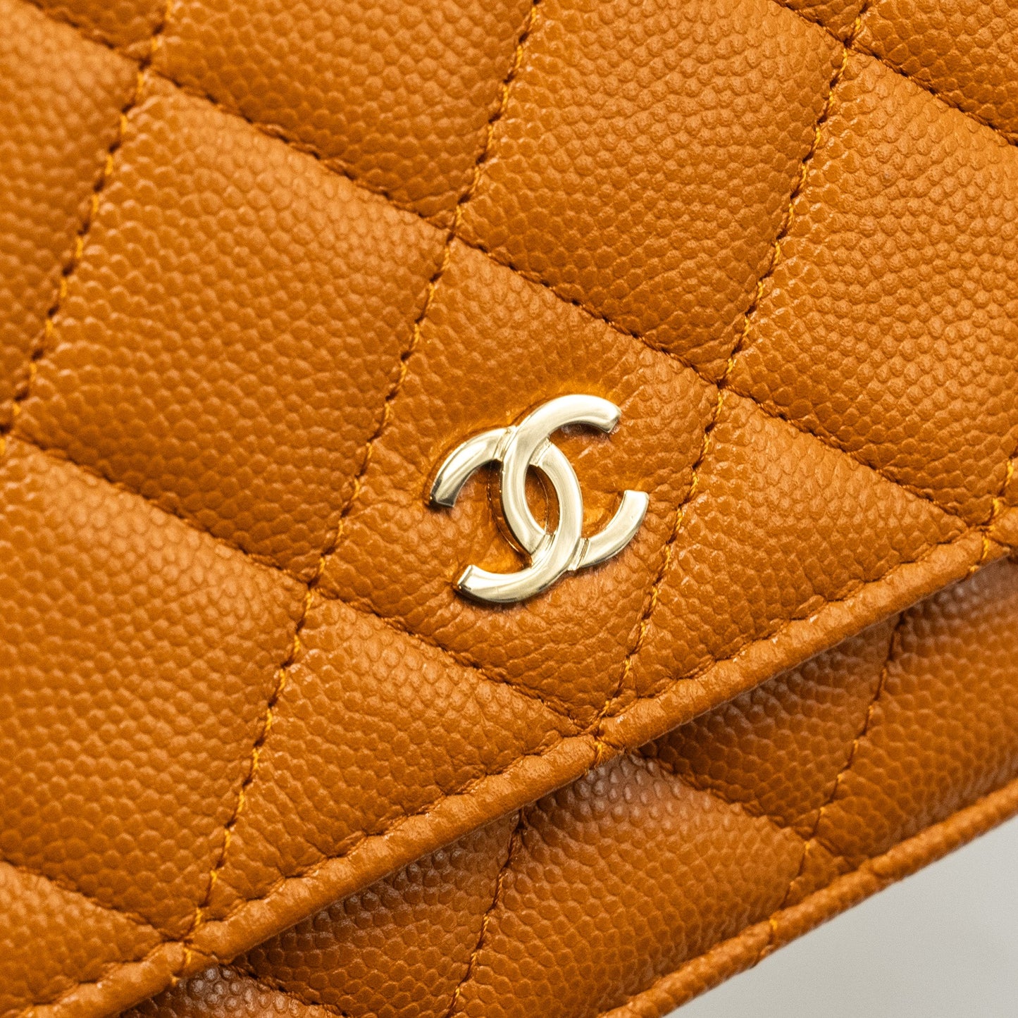 Chanel Classic Wallet on Chain Caviar Light Brown LGHW (Microchip)