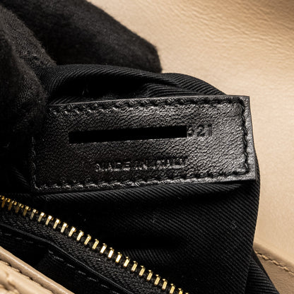 SAINT LAURENT / YSL Toy LouLou Quilted Shoulder Bag Calfskin Beige GHW