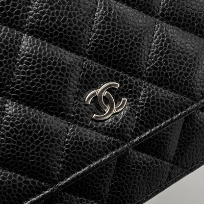 CHANEL Classic Wallet on Chain Caviar Black SHW