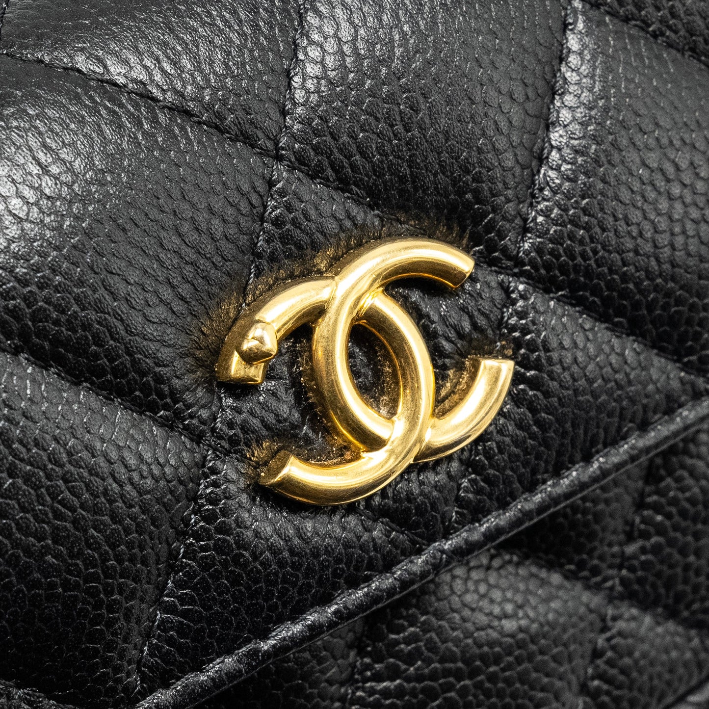 Chanel coco love mini flap wallet with chain caviar black GHW (Microchip)