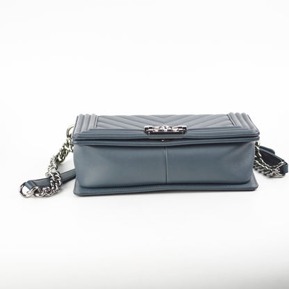 Chanel Old Medium Chevron Boy Grey