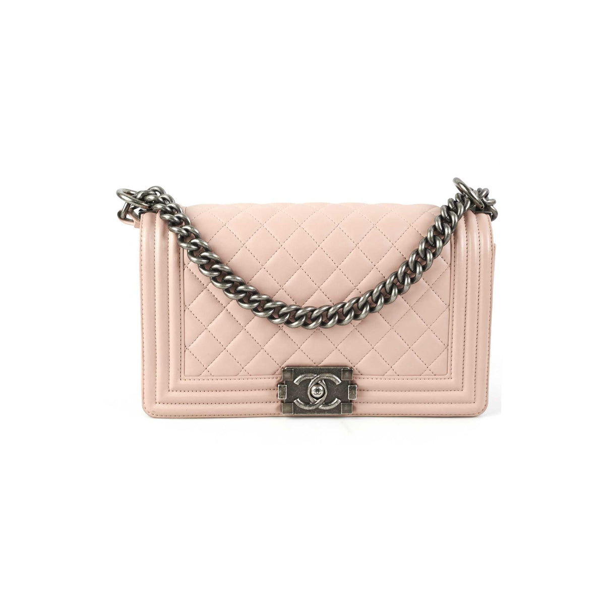 Chanel Quilted Boy Old Medium Light Pink
