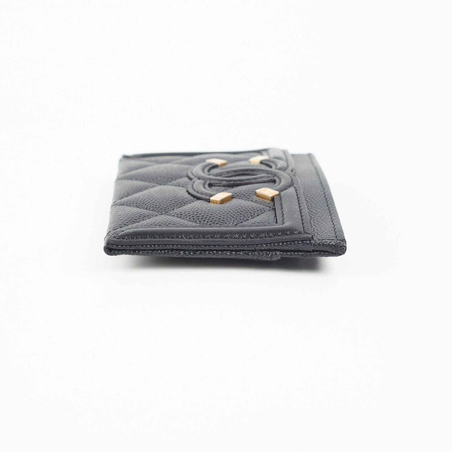 Chanel Card Holder Black Filigree