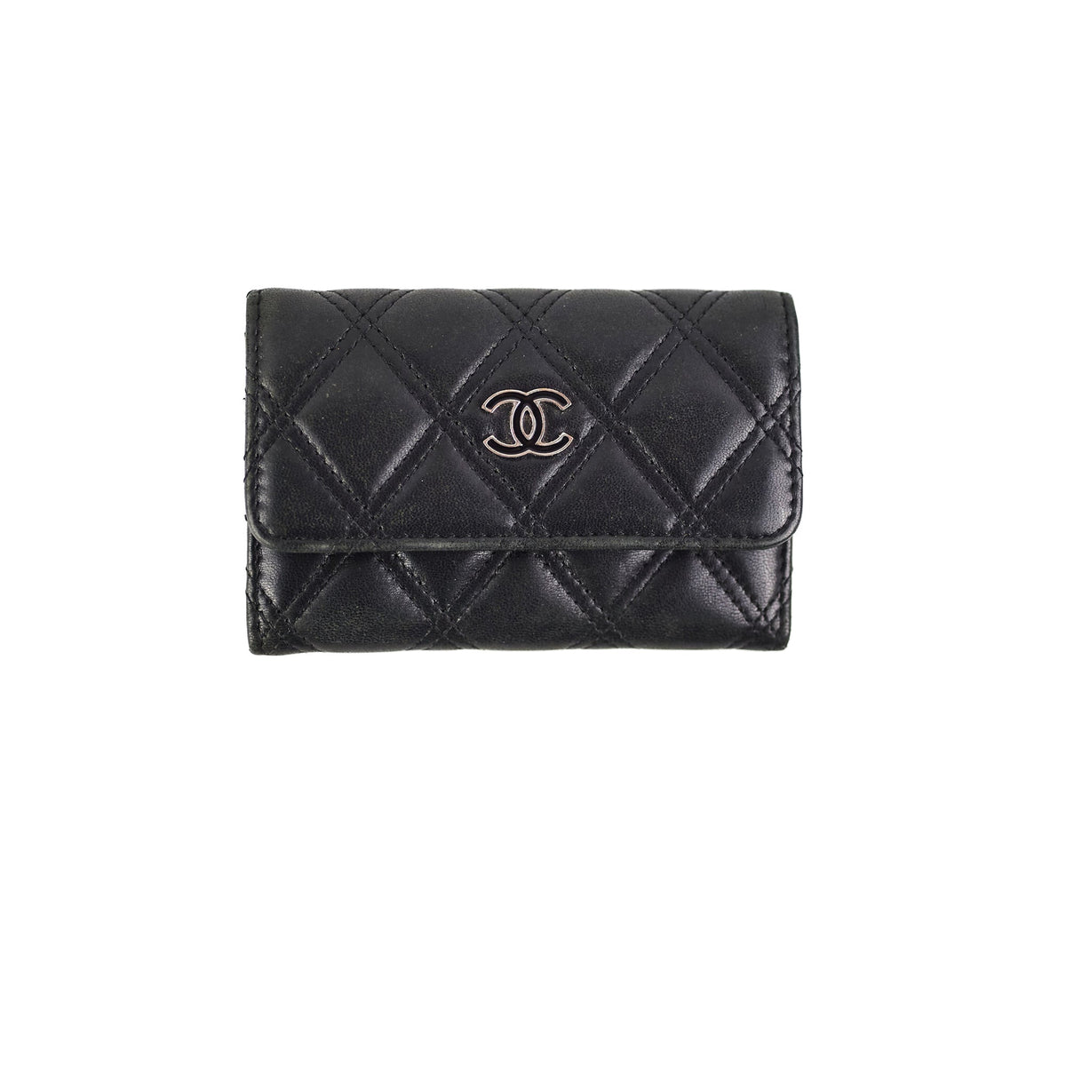 Chanel Black Flap Lambskin Cardholder - Series 20
