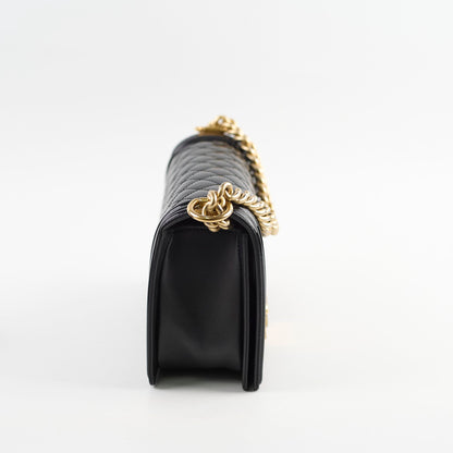 Chanel Old Medium Boy Bag Black Patent