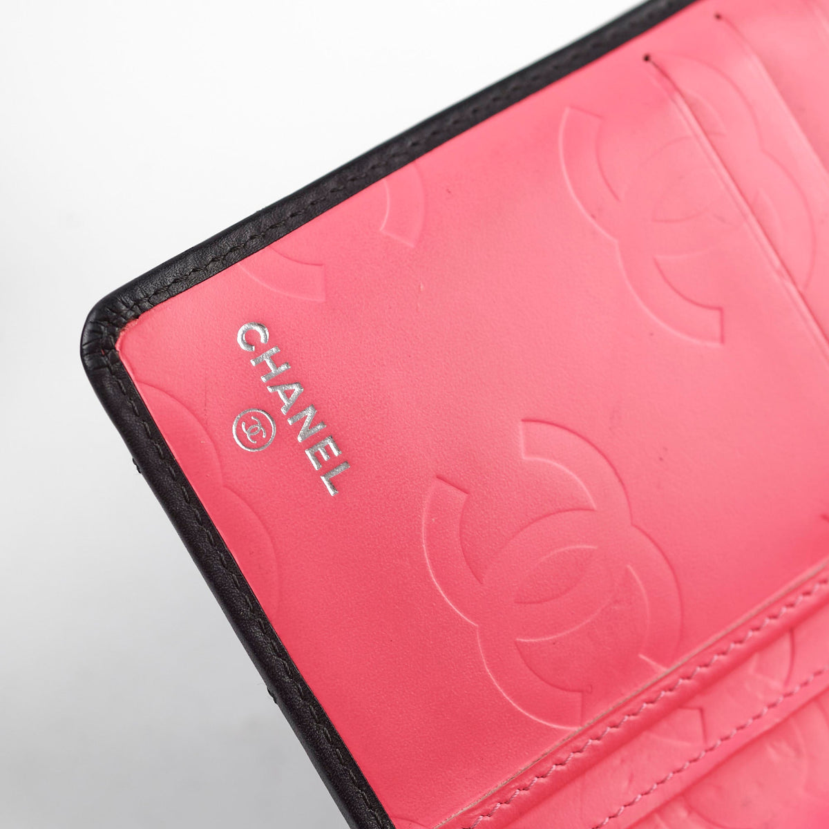 Chanel Cambon Long Flap Wallet Calfskin Black/Pink