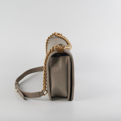 ITEM 31 - Chanel Large New Medium Boy Bag Grey Taupe