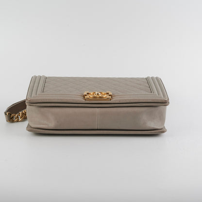ITEM 31 - Chanel Large New Medium Boy Bag Grey Taupe