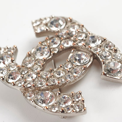 Chanel Crystal CC Brooch Large