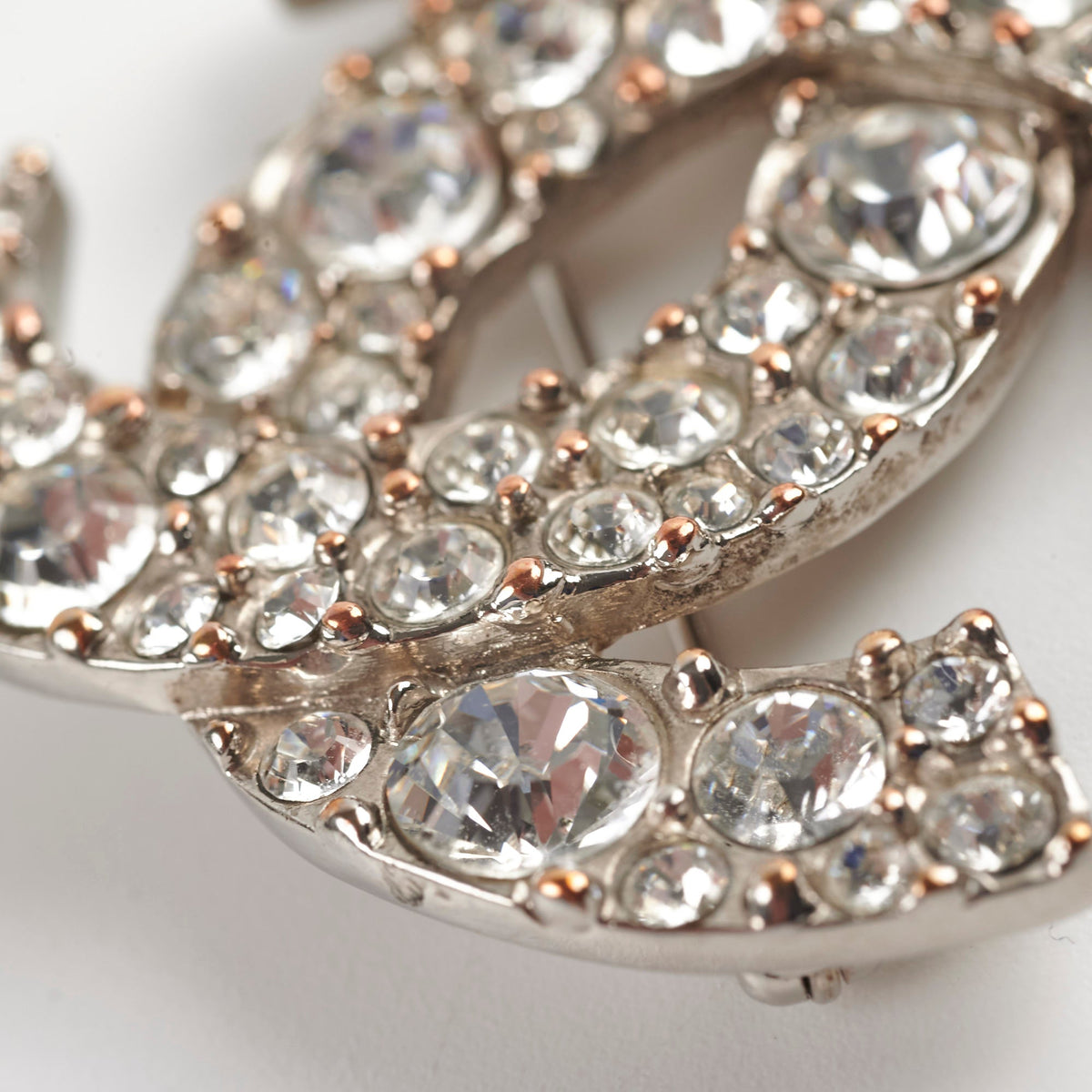 Chanel Crystal CC Brooch Large