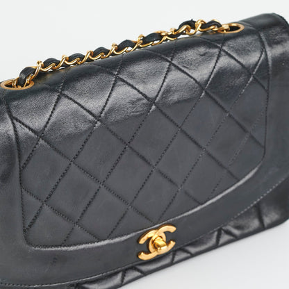 Chanel Diana Lambskin Black Medium
