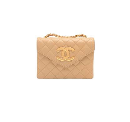 ITEM 15 - Chanel Vintage Mini CC Beige Single Flap Bag